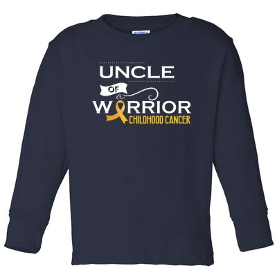 Childhood Cancer Awareness Uncle Of A Warrior Toddler Long Sleeve Shirt