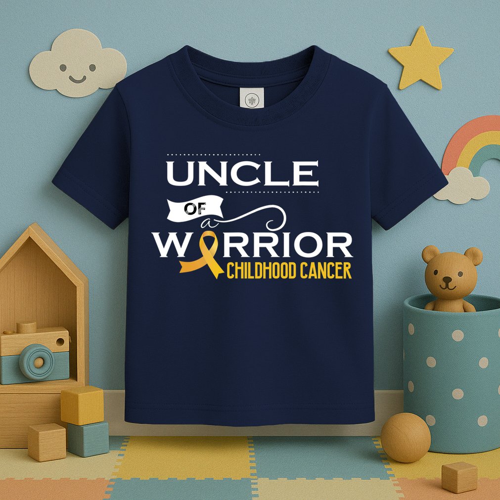 Childhood Cancer Awareness Uncle Of A Warrior Toddler T-Shirt