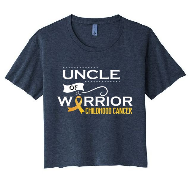 Childhood Cancer Awareness Uncle Of A Warrior Women's Crop Top Tee