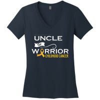 Childhood Cancer Awareness Uncle Of A Warrior Women's V-Neck T-Shirt