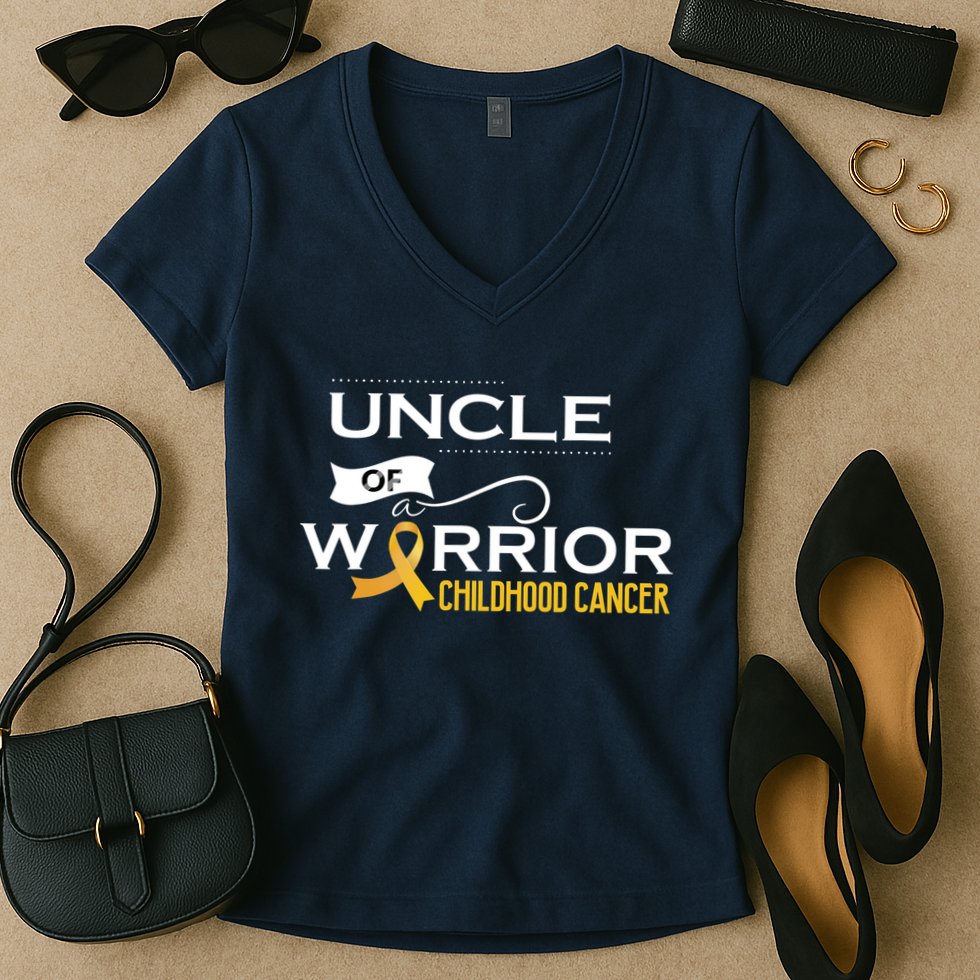 Childhood Cancer Awareness Uncle Of A Warrior Women's V-Neck T-Shirt