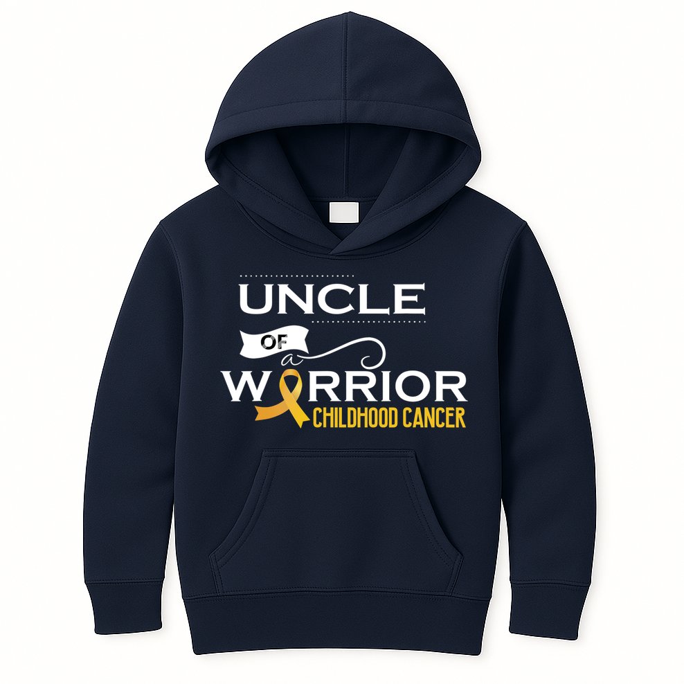 Childhood Cancer Awareness Uncle Of A Warrior Kids Hoodie