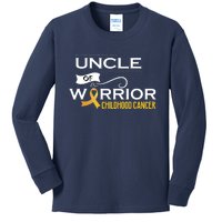 Childhood Cancer Awareness Uncle Of A Warrior Kids Long Sleeve Shirt