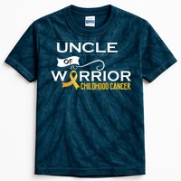 Childhood Cancer Awareness Uncle Of A Warrior Kids Tie-Dye T-Shirt