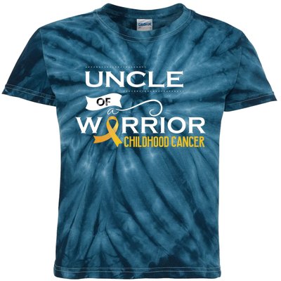 Childhood Cancer Awareness Uncle Of A Warrior Kids Tie-Dye T-Shirt