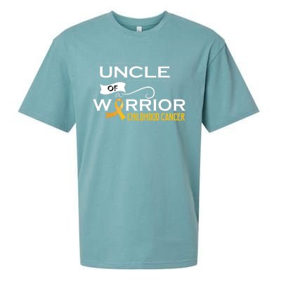 Childhood Cancer Awareness Uncle Of A Warrior Sueded Cloud Jersey T-Shirt