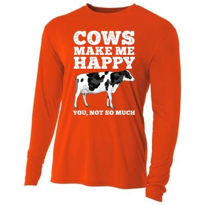 Cool Cow Art For Men Women Cow Farmer Dairy Cows Farm Animal Cooling Performance Long Sleeve Crew