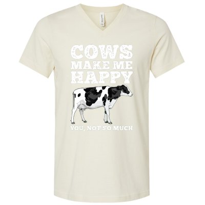 Cool Cow Art For Men Women Cow Farmer Dairy Cows Farm Animal V-Neck T-Shirt