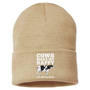 Cool Cow Art For Men Women Cow Farmer Dairy Cows Farm Animal Sustainable Knit Beanie