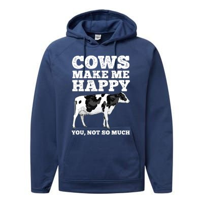 Cool Cow Art For Men Women Cow Farmer Dairy Cows Farm Animal Performance Fleece Hoodie