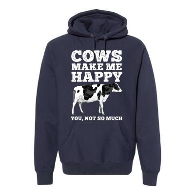 Cool Cow Art For Men Women Cow Farmer Dairy Cows Farm Animal Premium Hoodie