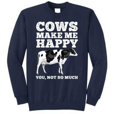 Cool Cow Art For Men Women Cow Farmer Dairy Cows Farm Animal Tall Sweatshirt