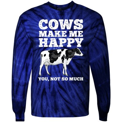 Cool Cow Art For Men Women Cow Farmer Dairy Cows Farm Animal Tie-Dye Long Sleeve Shirt