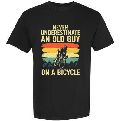 Cool Cycling Art For Men Grandpa Bicycle Riding Cycle Racing Garment-Dyed Heavyweight T-Shirt