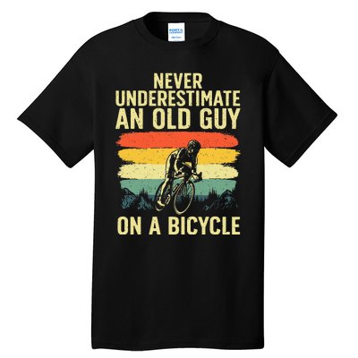 Cool Cycling Art For Men Grandpa Bicycle Riding Cycle Racing Tall T-Shirt