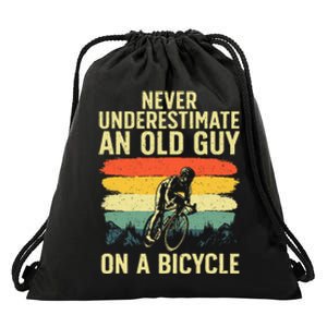 Cool Cycling Art For Men Grandpa Bicycle Riding Cycle Racing Drawstring Bag