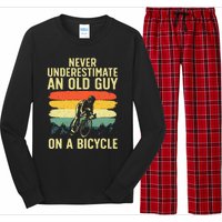 Cool Cycling Art For Men Grandpa Bicycle Riding Cycle Racing Long Sleeve Pajama Set