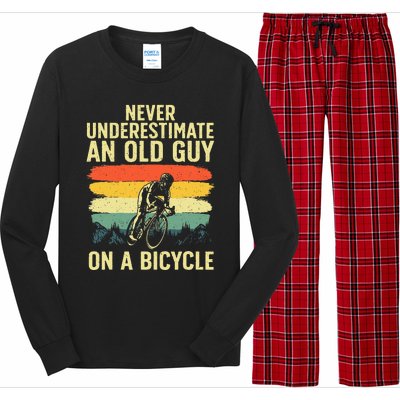 Cool Cycling Art For Men Grandpa Bicycle Riding Cycle Racing Long Sleeve Pajama Set