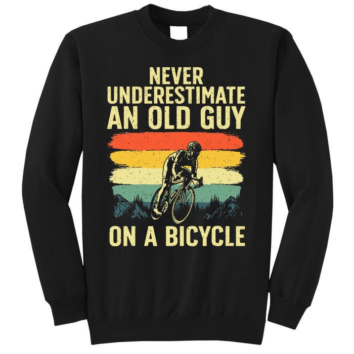 Cool Cycling Art For Men Grandpa Bicycle Riding Cycle Racing Tall Sweatshirt