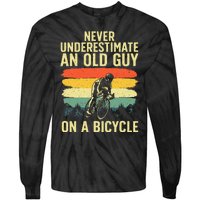 Cool Cycling Art For Men Grandpa Bicycle Riding Cycle Racing Tie-Dye Long Sleeve Shirt