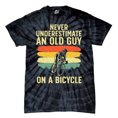 Cool Cycling Art For Men Grandpa Bicycle Riding Cycle Racing Tie-Dye T-Shirt