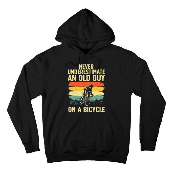 Cool Cycling Art For Men Grandpa Bicycle Riding Cycle Racing Tall Hoodie