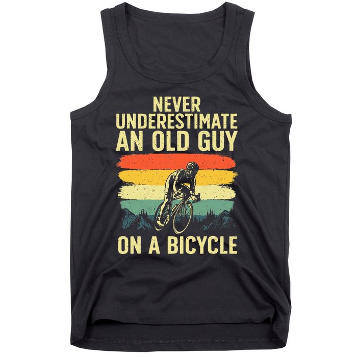 Cool Cycling Art For Men Grandpa Bicycle Riding Cycle Racing Tank Top