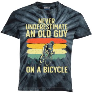 Cool Cycling Art For Men Grandpa Bicycle Riding Cycle Racing Kids Tie-Dye T-Shirt