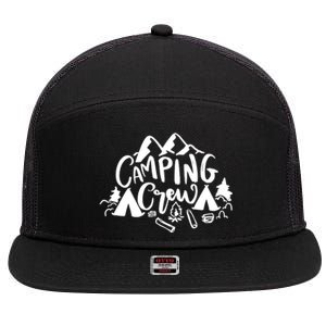 Camping Crew Adventure Mountain 7 Panel Mesh Trucker Snapback Hat