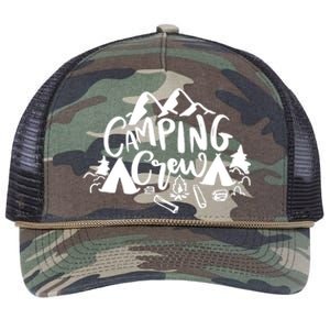 Camping Crew Adventure Mountain Retro Rope Trucker Hat Cap