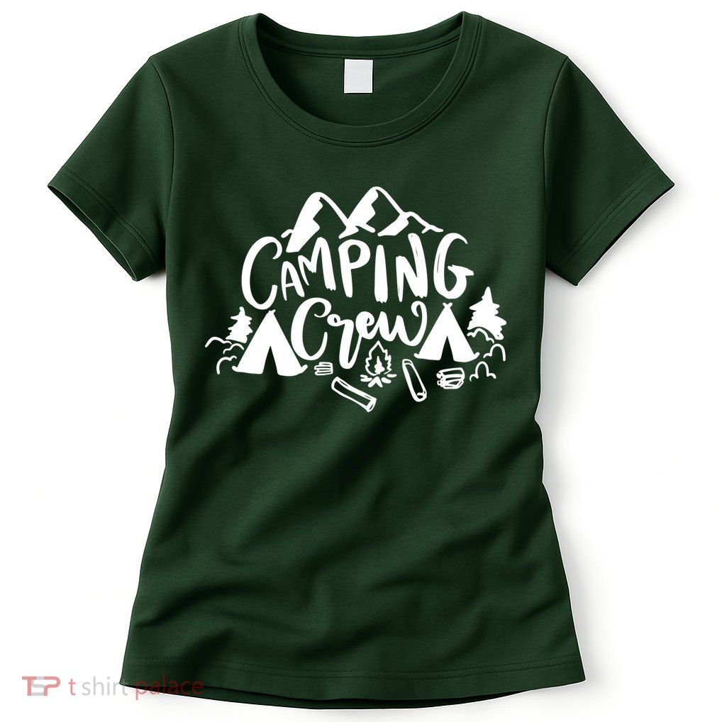 Camping Crew Adventure Mountain Womens T-Shirt