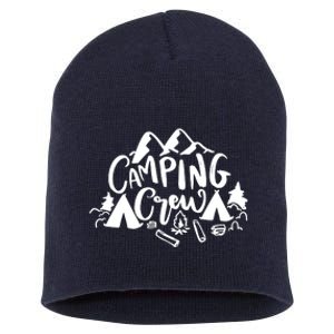 Camping Crew Adventure Mountain Short Acrylic Beanie