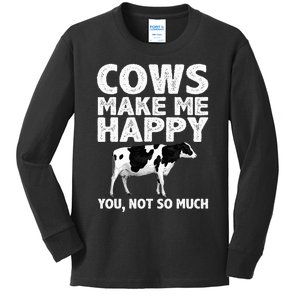 Cool Cow Art For  Cow Farmer Dairy Cows Farm Animal Kids Long Sleeve Shirt