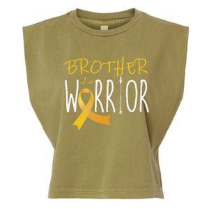 Childhood cancer awareness Brother of a warrior Garment-Dyed Women's Muscle Tee