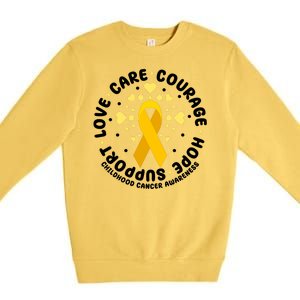 Childhood Cancer Awareness Support Family Premium Crewneck Sweatshirt