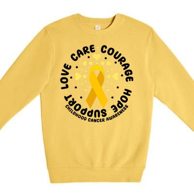 Childhood Cancer Awareness Support Family Premium Crewneck Sweatshirt