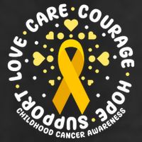 Childhood Cancer Awareness Support Family Garment-Dyed Heavyweight T-Shirt