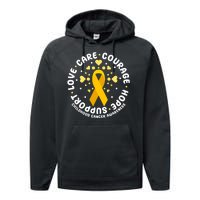 Childhood Cancer Awareness Support Family Performance Fleece Hoodie