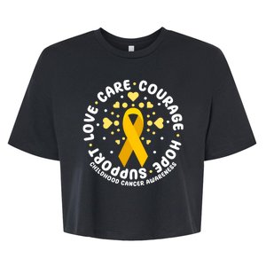 Childhood Cancer Awareness Support Family Bella+Canvas Jersey Crop Tee