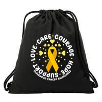 Childhood Cancer Awareness Support Family Drawstring Bag