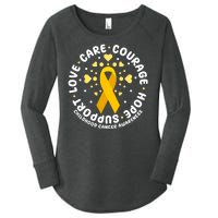 Childhood Cancer Awareness Support Family Women's Perfect Tri Tunic Long Sleeve Shirt