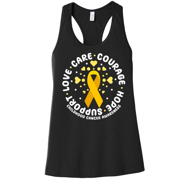 Childhood Cancer Awareness Support Family Women's Racerback Tank