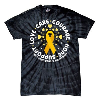 Childhood Cancer Awareness Support Family Tie-Dye T-Shirt