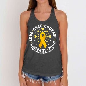 Childhood Cancer Awareness Support Family Women's Knotted Racerback Tank