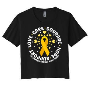 Childhood Cancer Awareness Support Family Women's Crop Top Tee