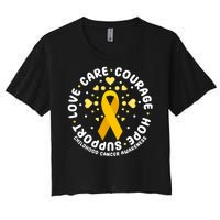 Childhood Cancer Awareness Support Family Women's Crop Top Tee