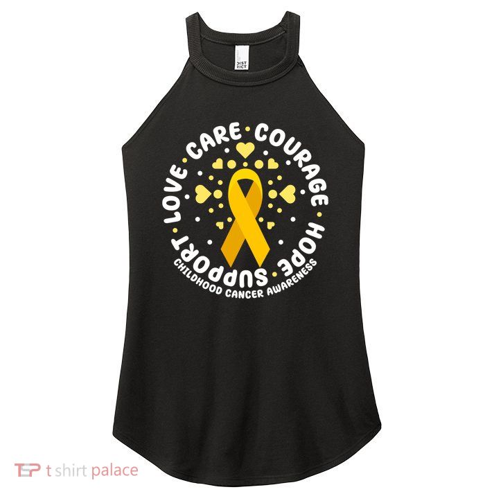 Childhood Cancer Awareness Support Family Women's Perfect Tri Rocker Tank