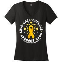 Childhood Cancer Awareness Support Family Women's V-Neck T-Shirt