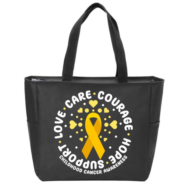 Childhood Cancer Awareness Support Family Zip Tote Bag