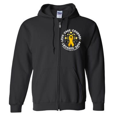 Childhood Cancer Awareness Support Family Full Zip Hoodie